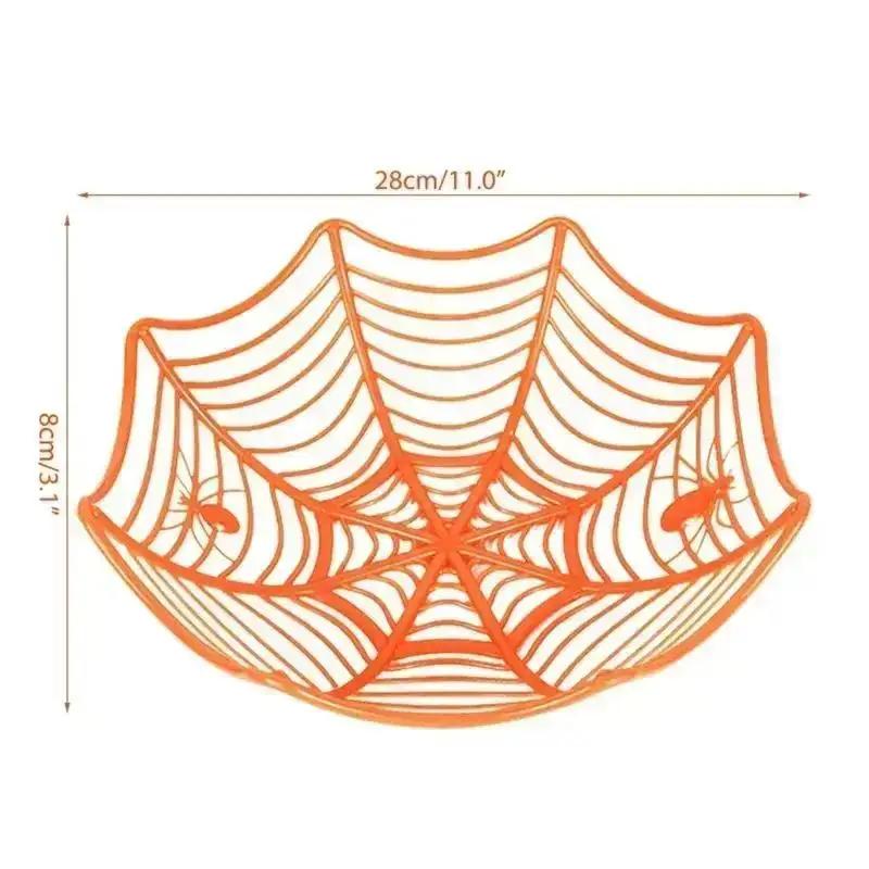 New Halloween Spider Web Fruit Plate Drain Basket Festival Atmosphere Cartoon Candy Box Home Decorations Trick Or Treat Supplies