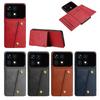 Vintage Leather Card Holder Phone Case for Xiaomi POCO F8 Pro,F6 Pro Card Pockets Dual Snap Buttons Flip Wallet Shell