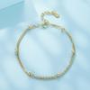 Silver Gold-plated Double Bracelet Decorated with 925 Silver Balls