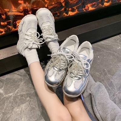 Platform-soled German Training Shoes Women's 2025 Spring New Sports and Leisure Shoes Mesh Breathable Retro Versatile Comfortable Forrest Gump Shoes