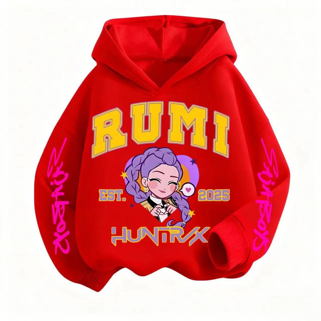 Perfect Halloween Costume K-POP Devil Hunter Cartoon Children's Hoodie, Fashionable Fit, Versatile Girl's Top