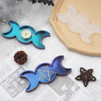 Stampo in Silicone Fai da Te per Resina Epossidica Cristallina Scatola Piatto Fasi Lunari Specchio Lunare