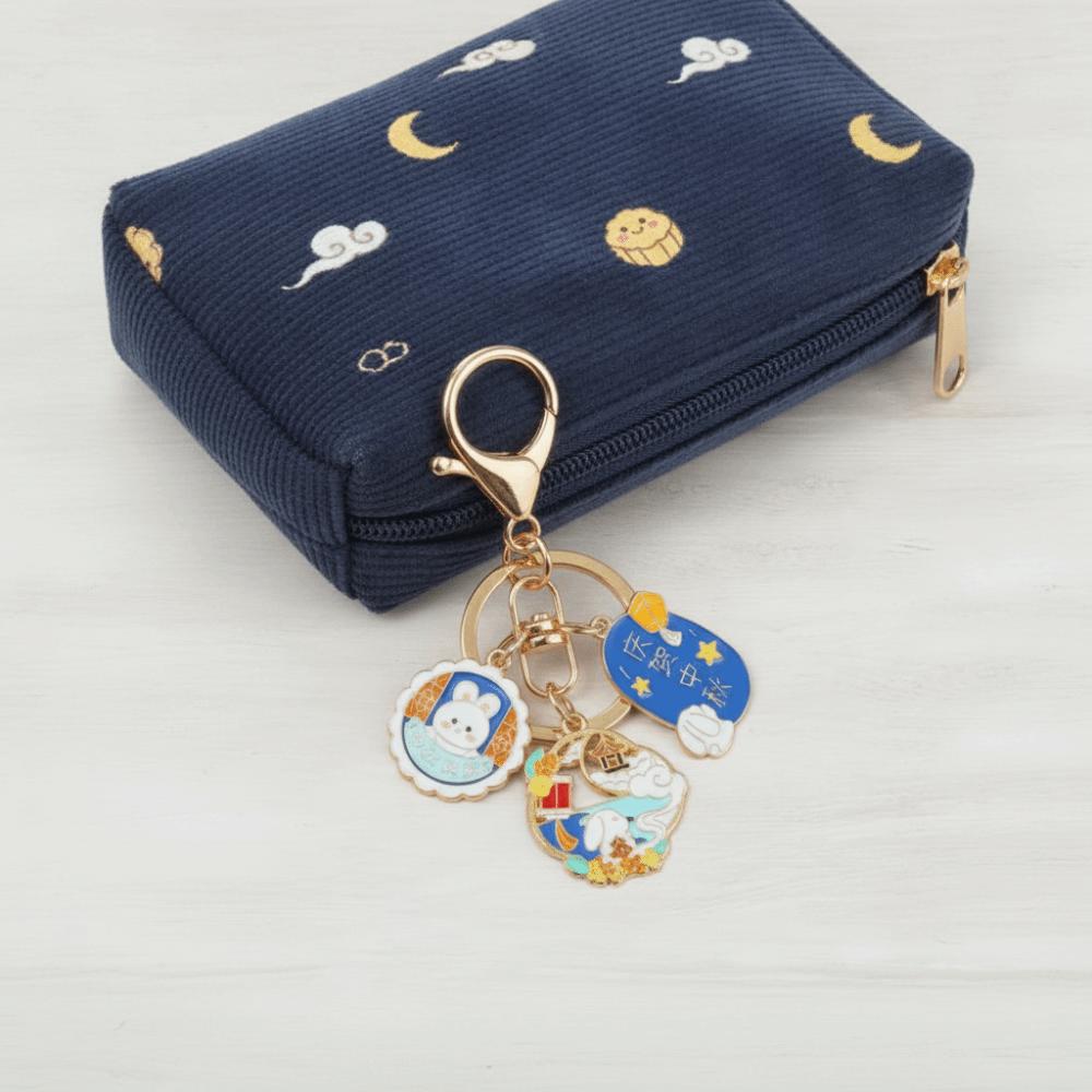 Enamel Metal Metal Key Ring Cartoon Design Enamel Pendant Rabbit Key Chain  Backpack Decor