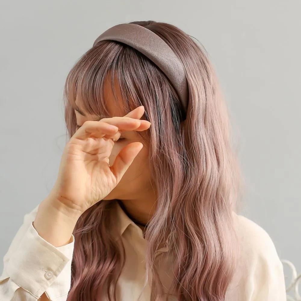 Plain Headband Plain Headband Angel Shushu Satin Pearl Volume Hairband Cocoa Ju Vidastory