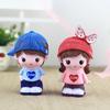 Creative Rabbit Hat Couple Resin Figurines for Home and Car Decor