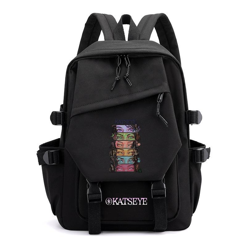 KATSEYE Backpack Official Merch Navy Blue Lightweight Casual Daypack Anti-Theft Laptop Backpack for School College Commuter Gifts 15.6 Inch