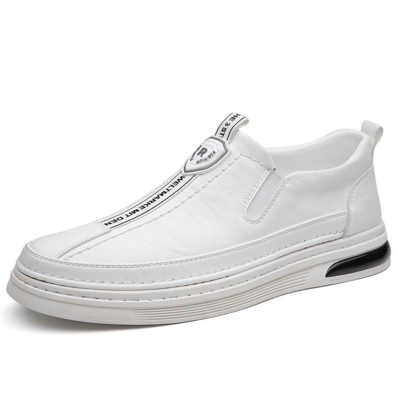 

Men s shoes 2025 summer new little white shoes low-top board shoes breathable soft-soled sports and leisure leather shoes 2025 tide 38 белый
