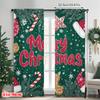 Flachdruck Frohe Weihnachten Vorhänge Lebkuchen Schneeflocke Polyester Ohne Strom Feiertagsdekorationen Perfektes Set aus 2 Stück Hergestellt