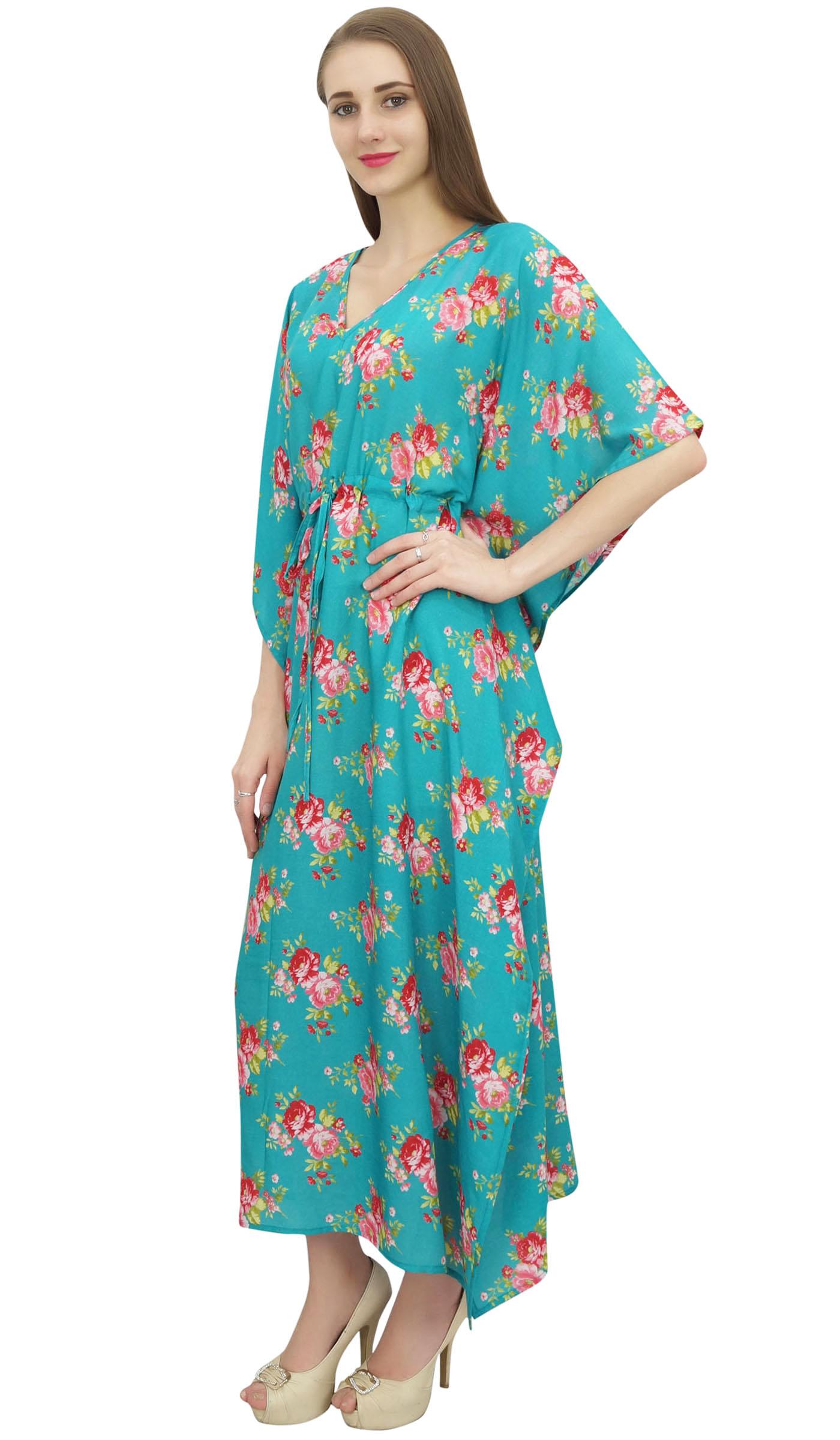 

Bimba Women s Caftan Cover Up Dress Blue Nightdress Kaftan Casual Caftan-10 8 бірюзовий