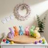 Colorful Rabbit Easter Figurine Simulation Bunny Handmade Easter Bunny Ornament Cute Novelty Cartoon Bunny Figurine Easter Party