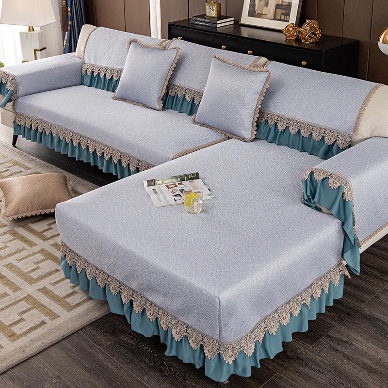 Sofa Cushion Summer Summer Summer Summer Summer Mat European Style Ice Silk Non-Slip Rattan Mat Modern Living Room Sofa Cover