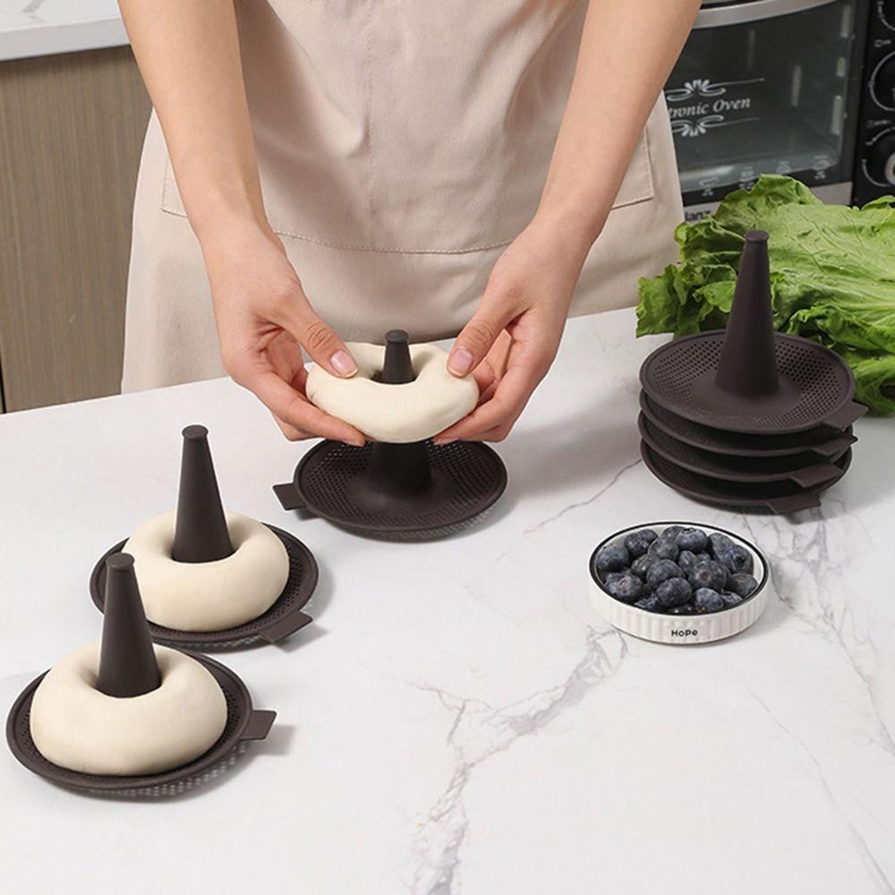 6 Stück Kegelform Bagel-Backformen Set Kaffee-Brotform zum Backen Langlebige Silikon-Donut-Form Backen