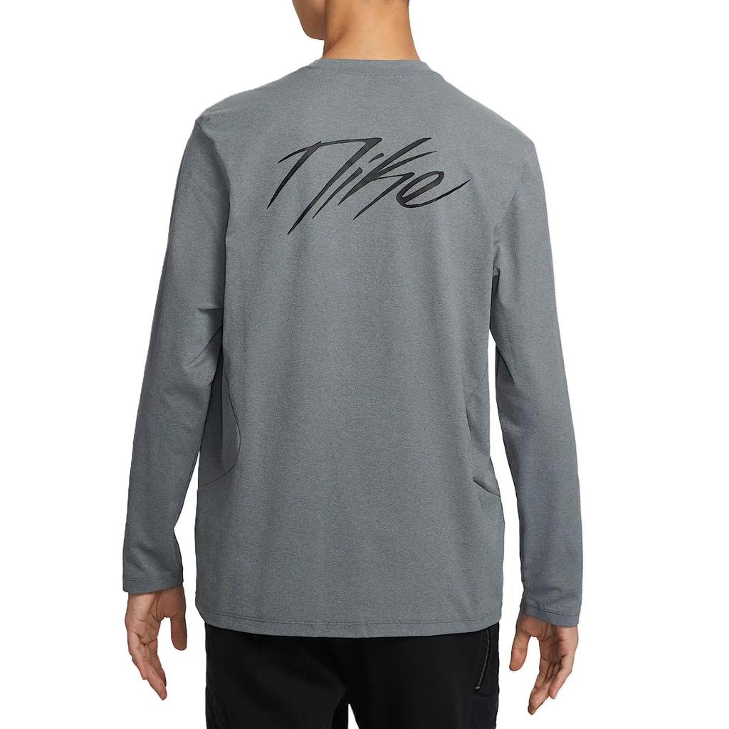 Nike Icon Dri-Fit Breathable Quick-Dry Soft Lightweight Pullover Long Sleeve T-Shirt Men Tops Smoke-Gray Black FZ0671-084