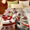 Art M-mimimi S-sticker Throw Flannel Throw Blanket, Lightweight Cozy, Durable Washable Cute Cool