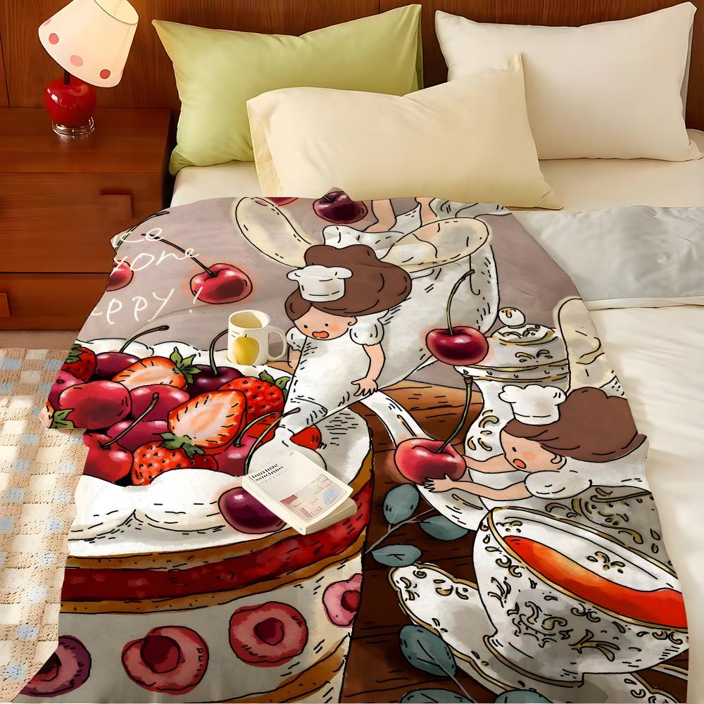 Art M-mimimi S-sticker Throw Flannel Throw Blanket, Lightweight Cozy, Durable Washable Cute Cool
