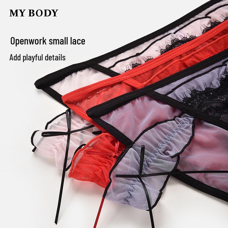 Mybody Women's Sexy Eyelash Lace Low-Rise Briefs
