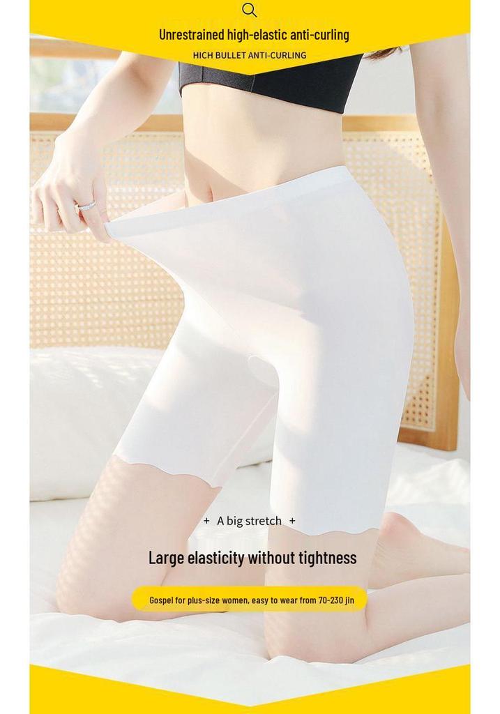 Ice Silk Women's Anti-Chafing Plus Size 2-in-1 Safety Capris