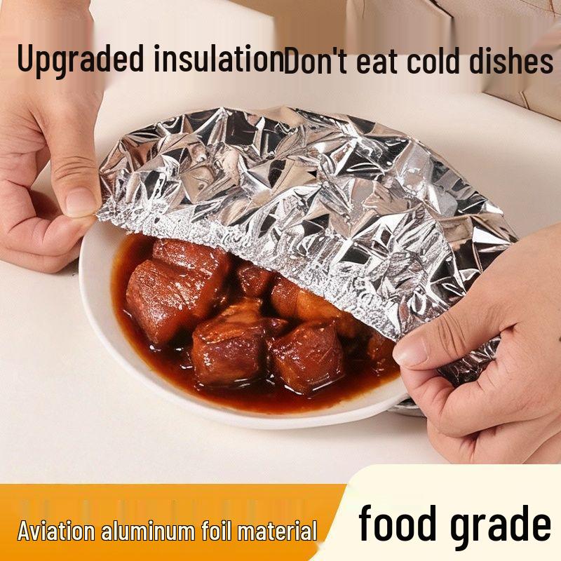 Dining Table Food Warming Cover - Food-Grade Aluminum Foil Insulated Heat Retention Fresh-Keeping Film.
