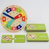 Wooden Clock Model Teaching Aid Learning Clocks With Cards Kindergartner Toy For Game Interaction Time Cognitive