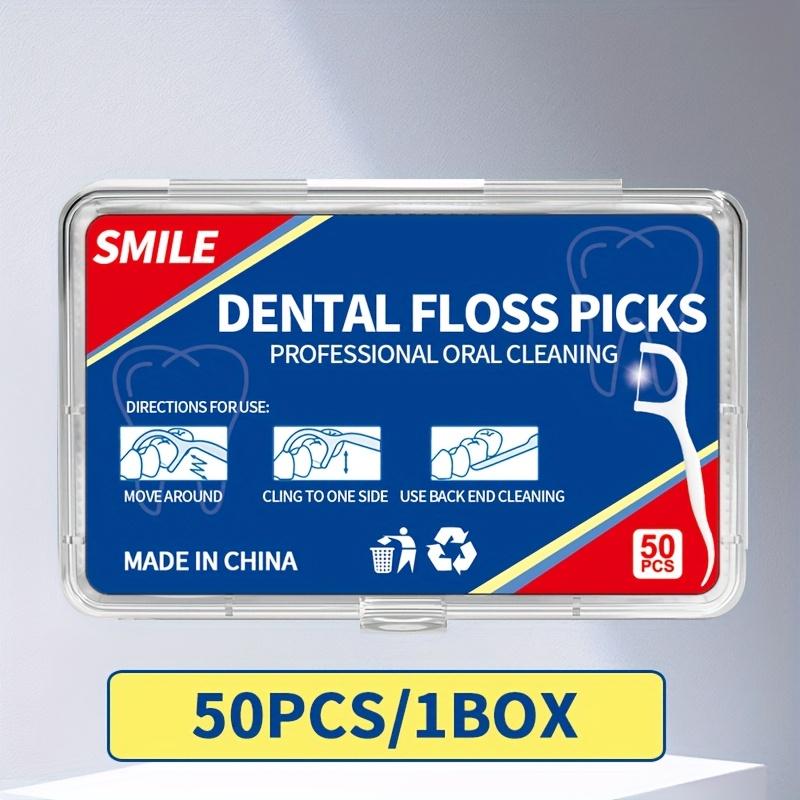 50 Piece Set of Healthy Dental Floss Sticks - Deep Cleaning, Portable and Disposable Daily Oral Care, Teeth Cleaning Tools