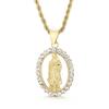 Hip Hop Catholic Virgin Mary Pendant Necklace for Men Women Gold Color Stainless Steel Jewelry Personalized Zirconia Accessories