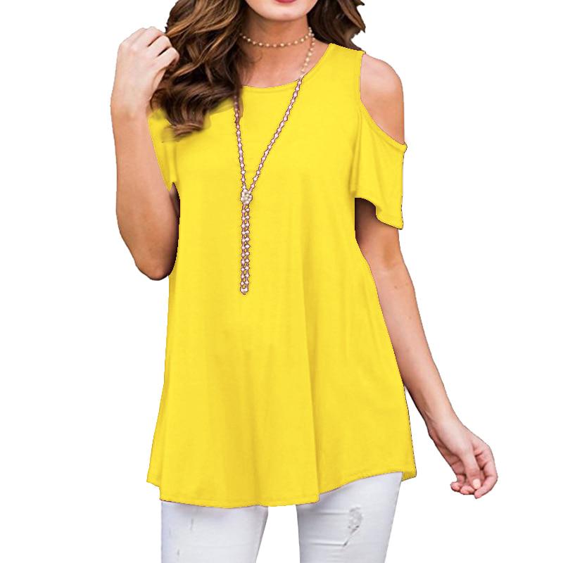 Cold Shoulder Tops Blouse Lady 