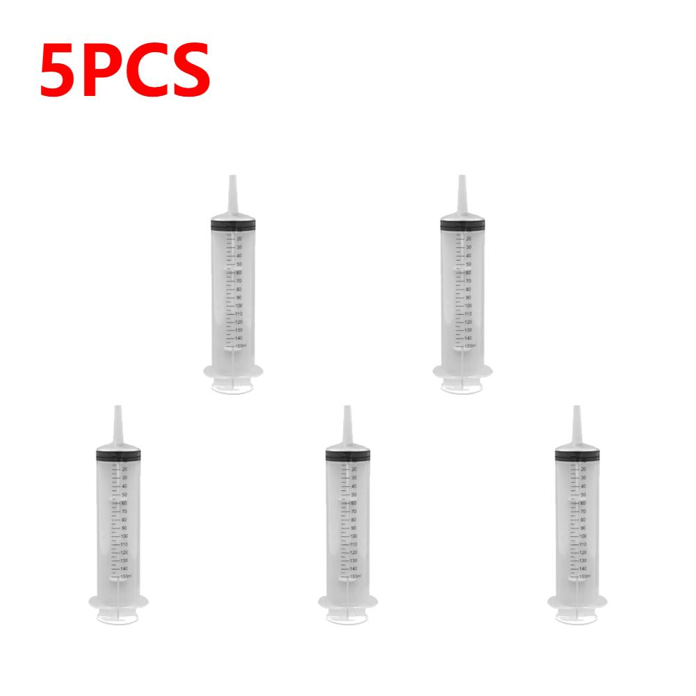 2-150ml Syringe Large Capacity With 100cm Hose Pump Measuring Washable Injector For Industrial Pet Food Feeding Oil Glue Fluid