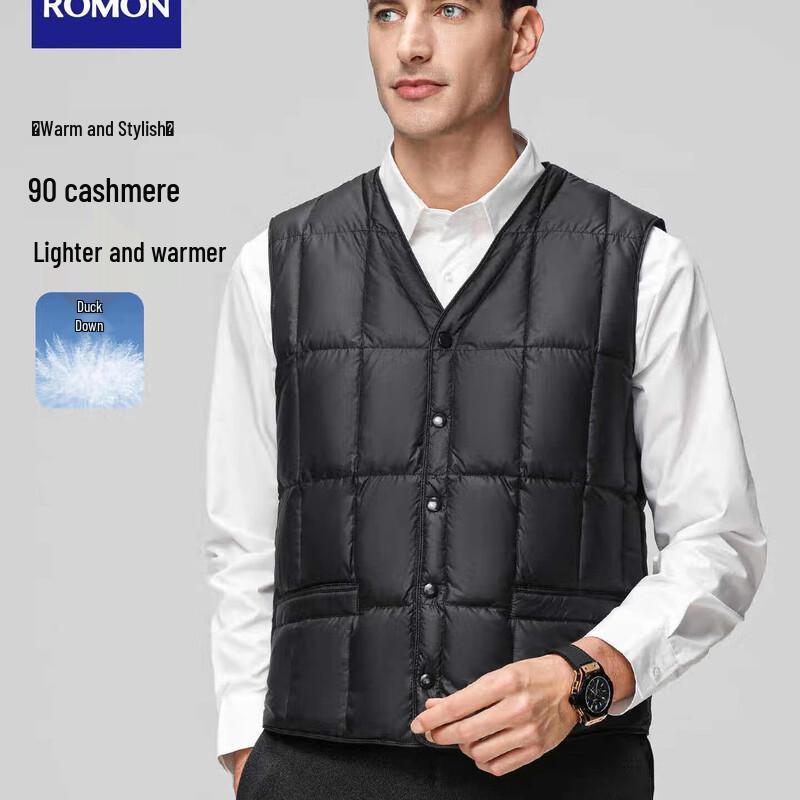 ROMON Men's V-Neck Down Vest