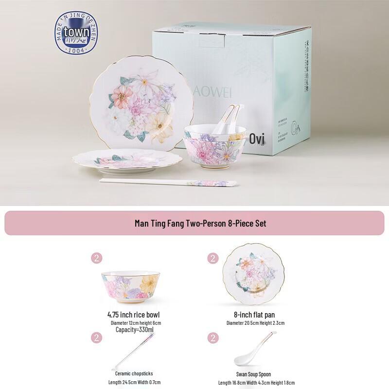 Jingdezhen High-Temperature White Porcelain Dinnerware Set