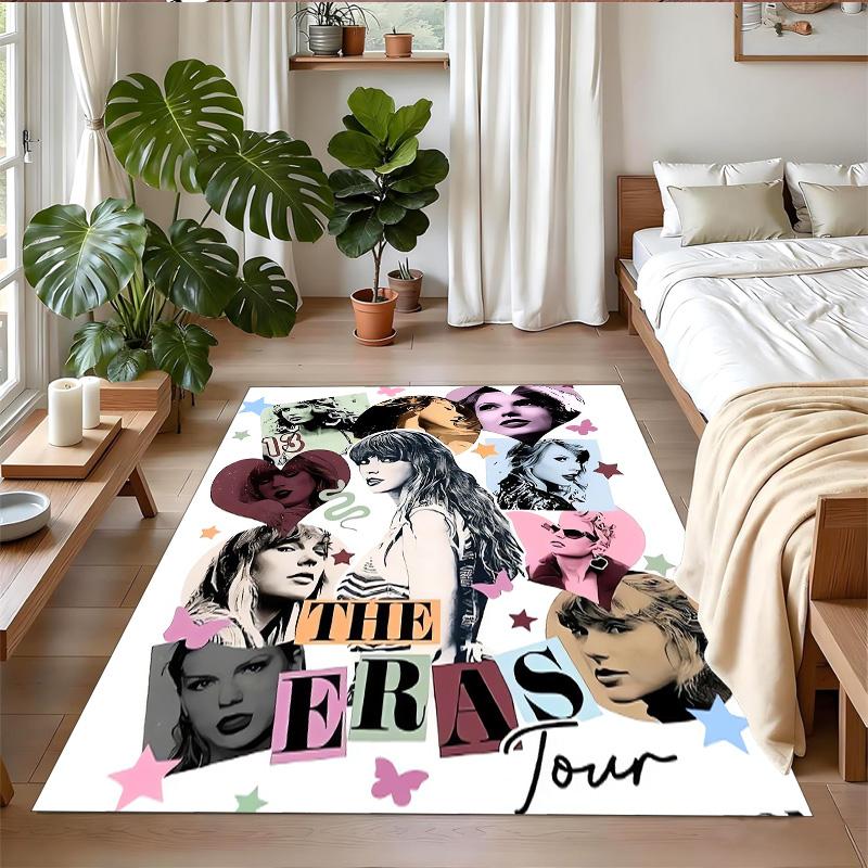 Tappeto in Velluto Cristallo Peluche Stampa Taylor Swift Anti?Indumenti da notte?Tappeto da Pavimento Resistente per Decorazione Domestica Interna
