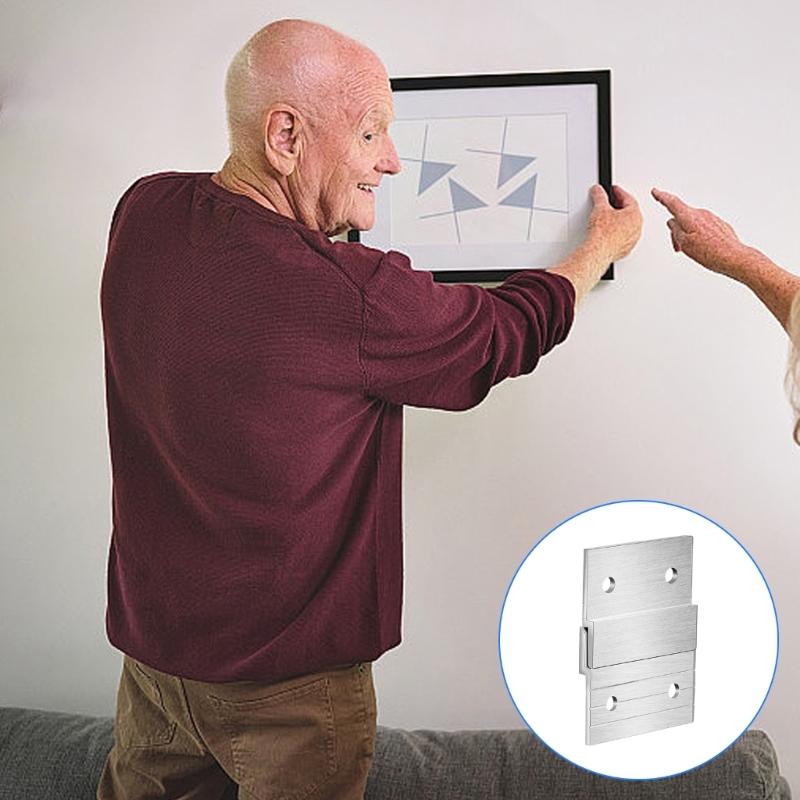 8 párů hliníkových Z-věšáků na francouzský klín Podpěry pro nástěnné panely Vylepšení pro zavěšení zrcadel, obrázků a rámů s uměním na zeď