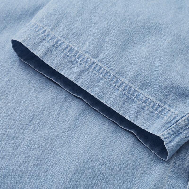 JOEONE Men's Short Sleeve Denim Shirt