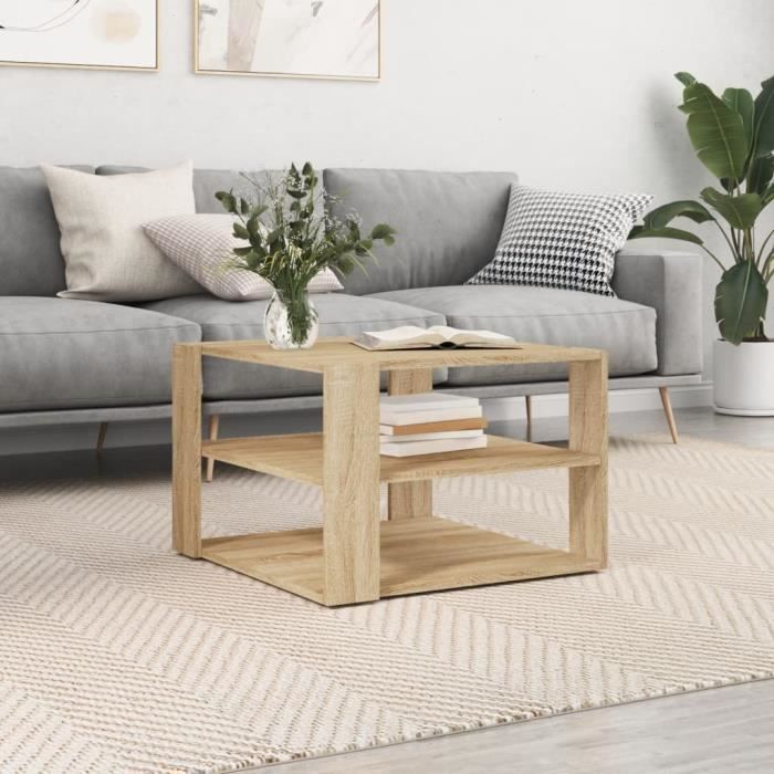 VidaXL Coffee Table Sonoma Oak 59.5x59.5x40 Cm Engineered Wood 834248