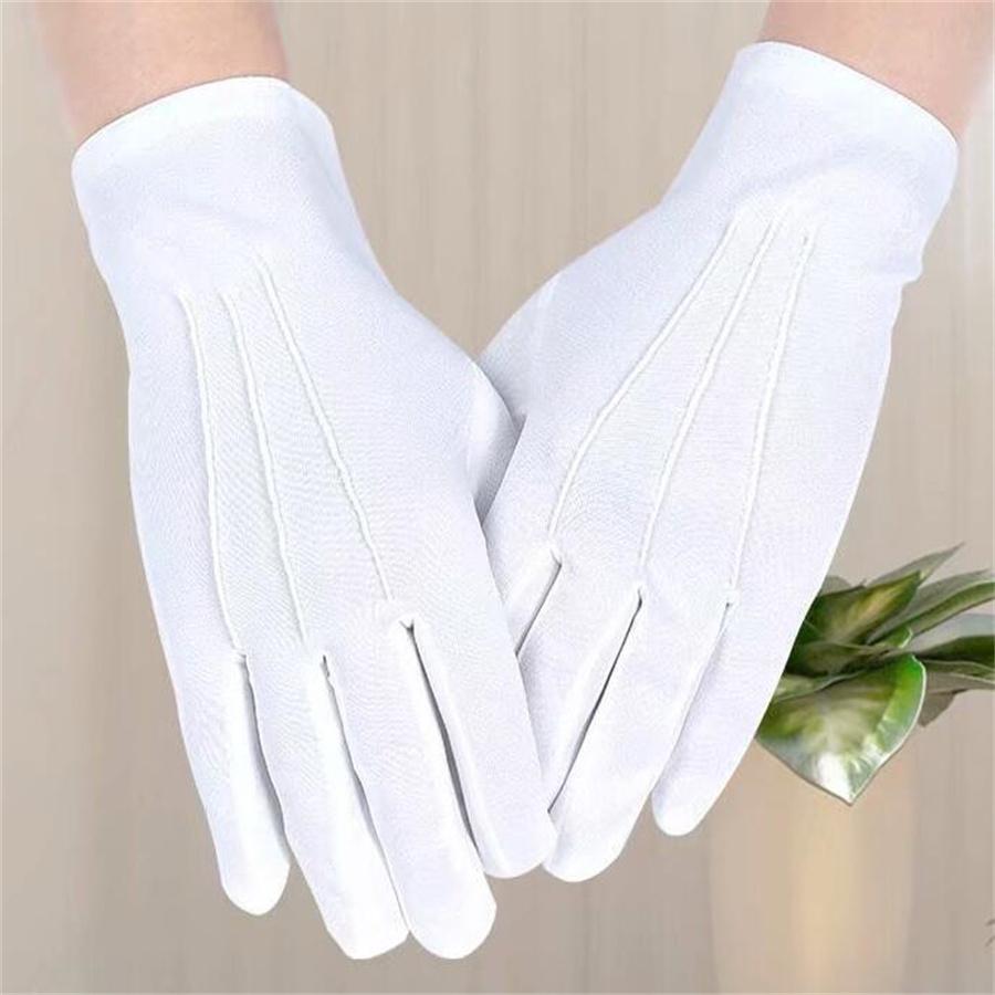 White Formal Cotton Gloves, Breathable Parade & Ceremony Gloves for Men & Women L белый