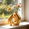 Vase Ornament, Resin Decorative Vase Sculpture, Table Decor for Living Room Bedroom Office Home Balcony Indoor