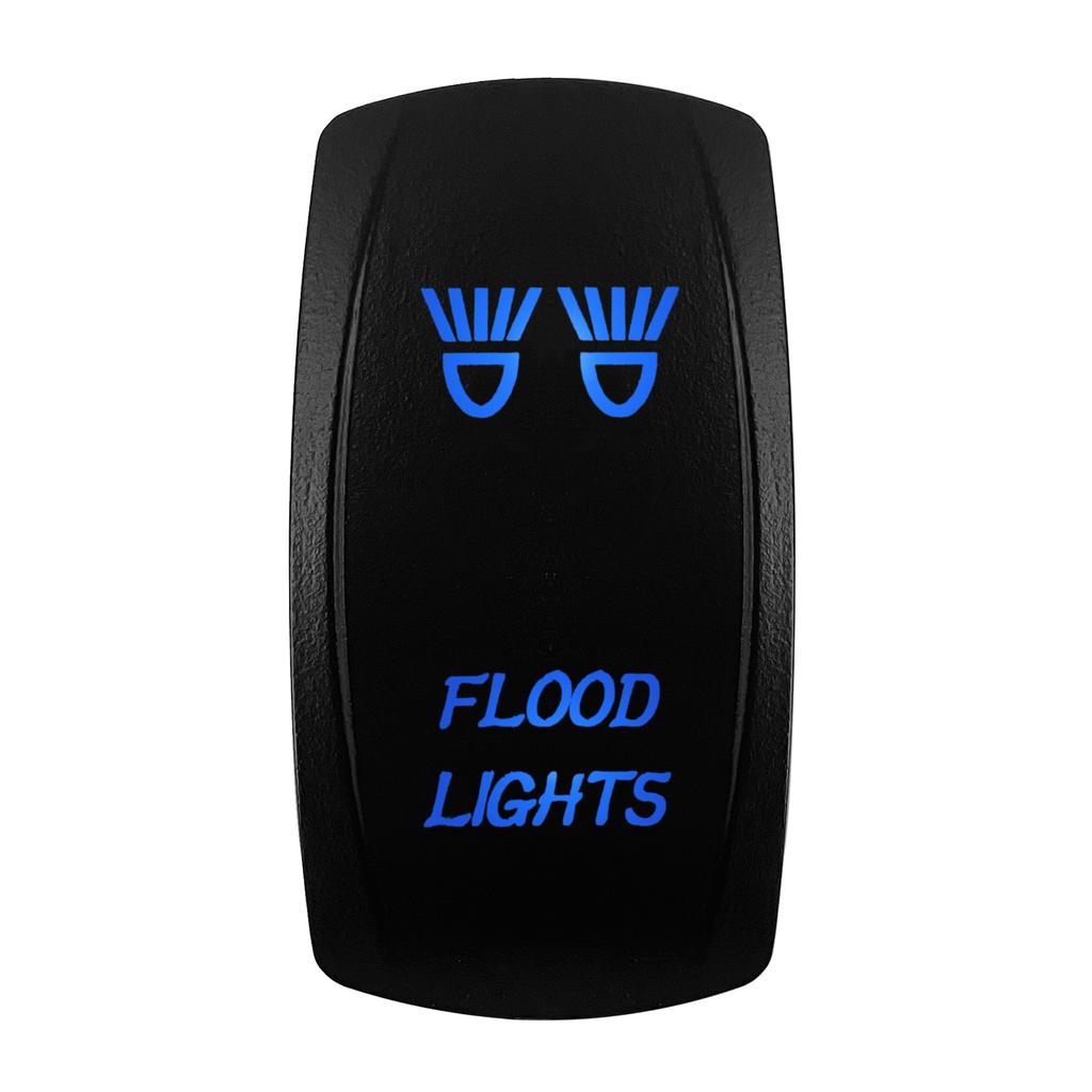 12V/24V Blue LED Rocker Switch Spot/Fog/Side Lights/Power/Inverter/Fan Toggle Waterproof On-Off | On-Off-On Switch Switches4