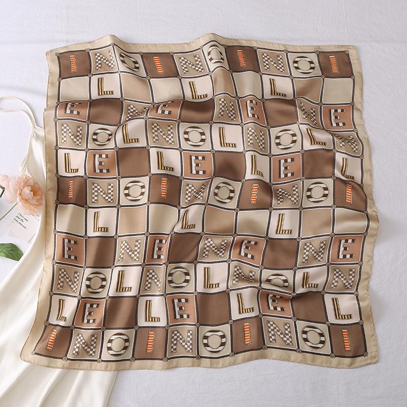 Eșarfă lungă din satin de primăvară și de vară pentru femei șal de protecție solară, scenă de frumusețe la modă, eșarfă lungă din satin, eșarfă de călătorie versatilă