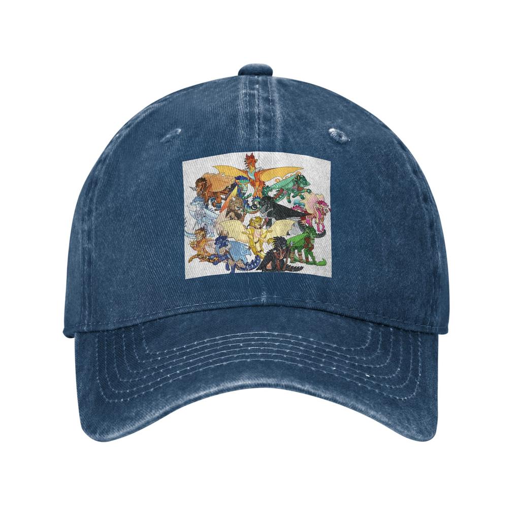 Wing Of Fire All Dragon Washed Denim Cap Casual Baseball Caps Adjustable Hat Summer Unisex Baseball Hats
