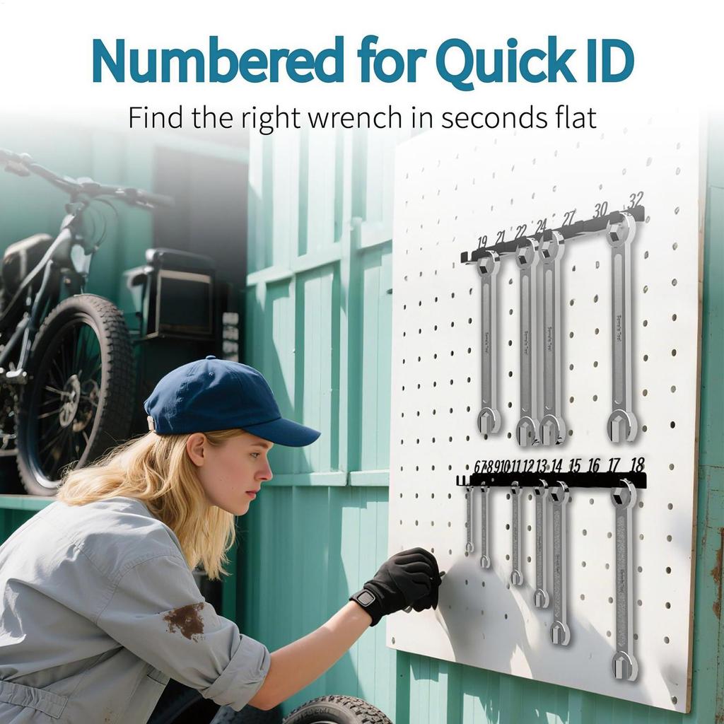 Wrench Rack Wrench Tool Holder Kitchen Utensil Hanger For Garage Shed Work Van Garden Shop Mechanic Yard Workshop