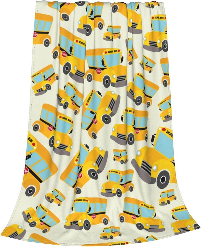Cartoon Car Throw Blanket Soft Warm Lightweight Cozy Plush Flannel Plush Blanket Bed Couch Sofa Office Decor Gift for Kids Women