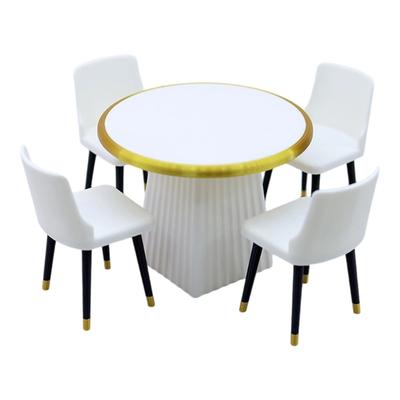Ensemble Miniature Table et Chaises Pliantes Réaliste Accessoires Maisons de Poupées 1/12 Avec Détails