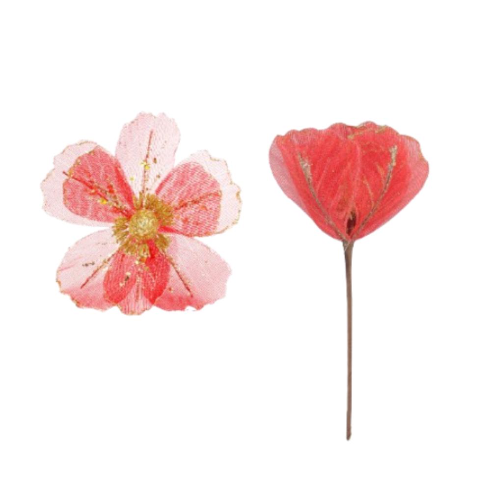 

2pcs 20cm Artificial Poinsettia Flower Christmas Tree Decorations Merry Christmas Party Decor красный