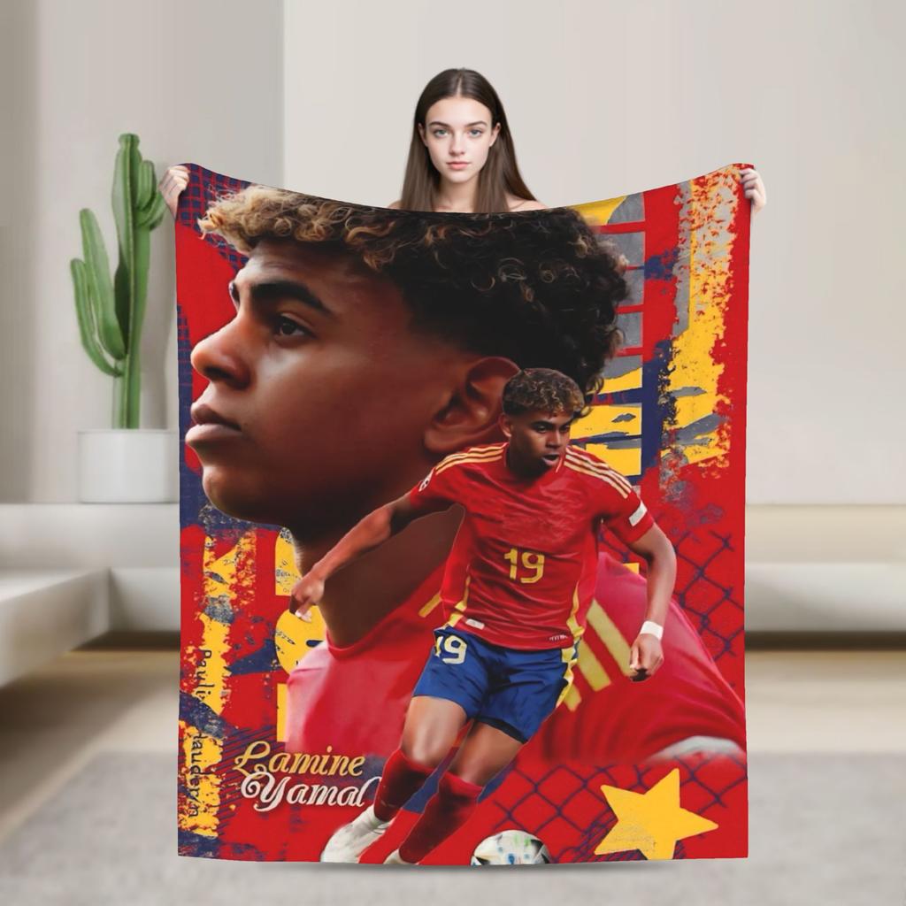 Lamine YYamal Flannel Blanket Number Football Creative Throw Blankets for Home cm Quilt