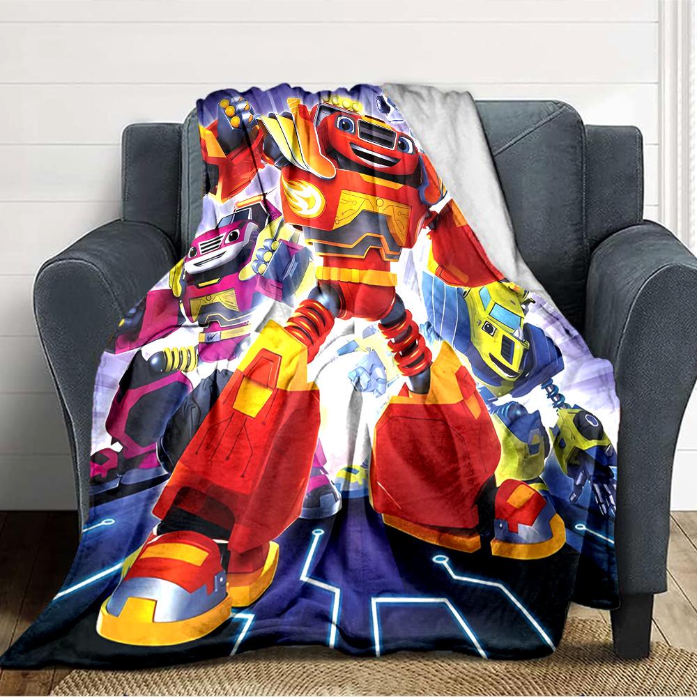 1pc Blaze and the Monster Machines (3) Blanket, Gift, for Men and Women, Soft Blanket, Good for Sofa Bed Couch Travel, Lightweight Flannel Blanket