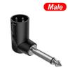 1/2/4/6PCS 3Pin XLR Female Male To 1/4"/6.35 Mm Angle Adapter Connector for Headphone Microphone Power Amplifier Guitar Speakers