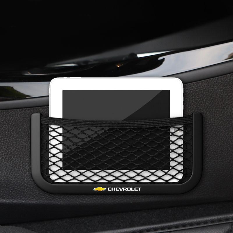 Car Organizer Storage Bag Auto Paste Net Pocket Phone Holder Car Accessories For Chevrolet Colorado Cruze Spark Captiva Malibu Trax Aveo Camaro