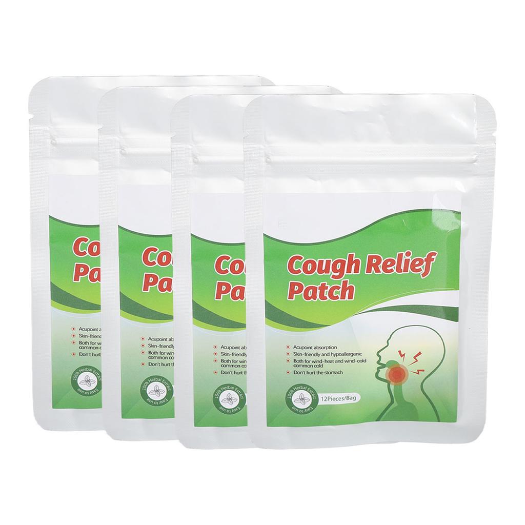 48pcs Cough Relief Patch Gentle Relieve Itchy Throats Soothe Herbal Extract Cough Patch