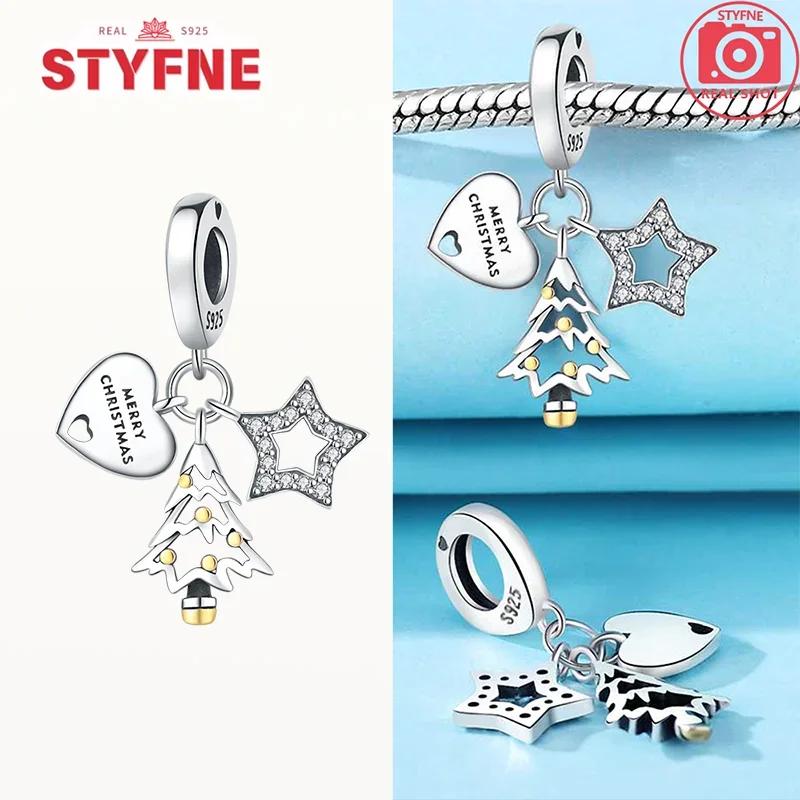 New Copper Original Christmas Series Snowflake Charms Heart Star Beads For Women Diy Fine Jewelry Party Gifts Making