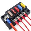 Blocchetto Portafusibili a 4/6 Vie 12V Portafusibili a Lama con Indicatore LED Coperchio Impermeabile Sicuro Compatto Scatola Fusibili per Auto Barca