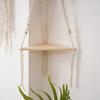 Triangle Shelves Wall Decoration Macrame Wall Shelf Home Plant Hanger Candle Holder For Dorm Bedroom Decoration